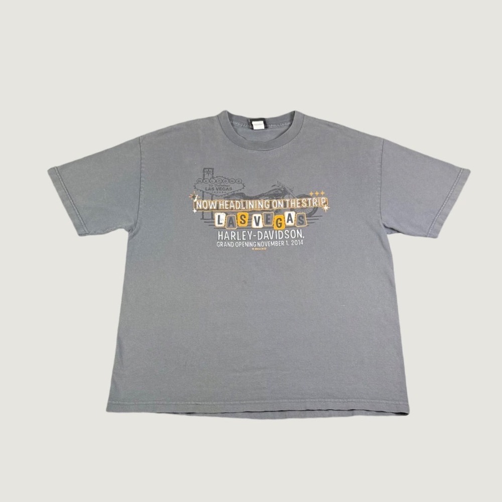 Harley-Davidson Las Vegas Grand Opening 2014 Graphic T-Shirt Gray XL